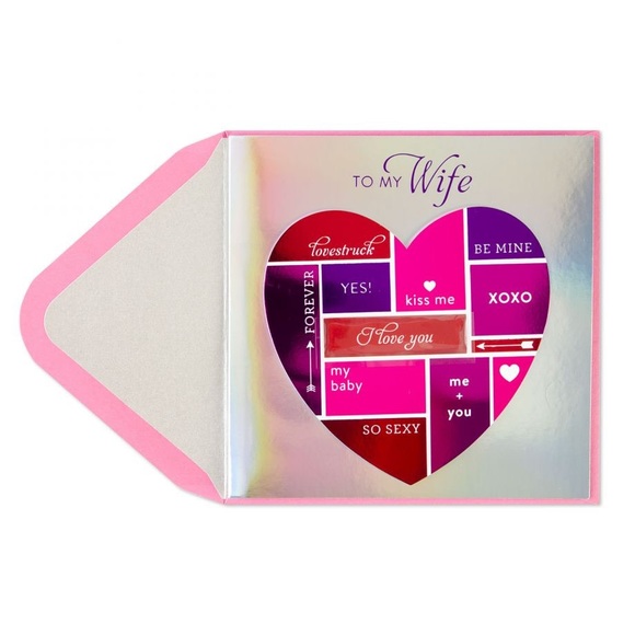 ⚡️5/$30⚡️Papyrus colour block heart, VD card - Picture 1 of 6